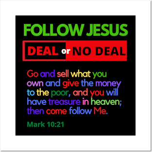 Follow Jesus Deal or No Deal SpeakChrist Inspirational Lifequote Christian Motivation Posters and Art